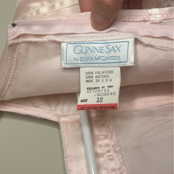 Vintage Gunne Sax x Jessica McClintock Drop Waist 80’s Lace Long Sleeve Dress 10 - Picture 9 of 13